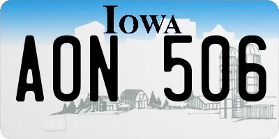 IA license plate AON506
