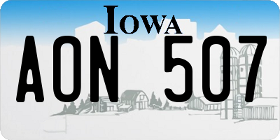 IA license plate AON507