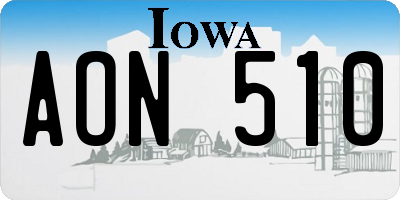 IA license plate AON510