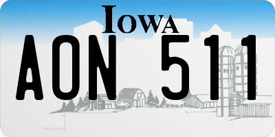 IA license plate AON511