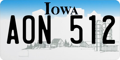 IA license plate AON512