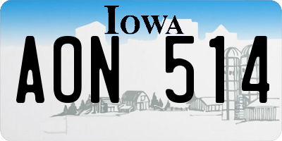 IA license plate AON514