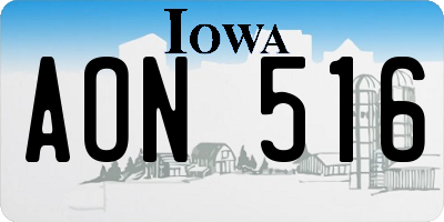 IA license plate AON516