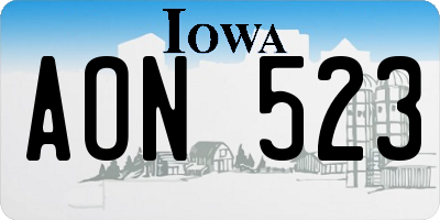 IA license plate AON523