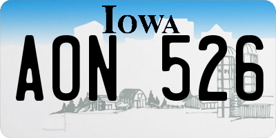 IA license plate AON526