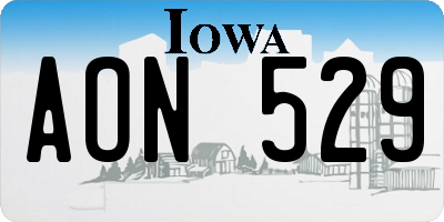 IA license plate AON529