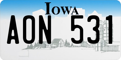 IA license plate AON531