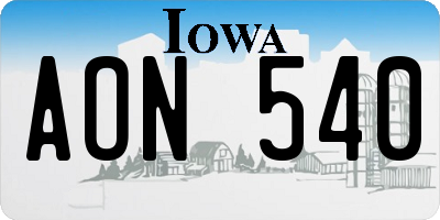 IA license plate AON540