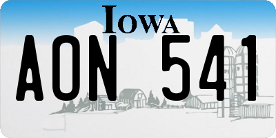IA license plate AON541