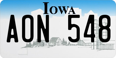 IA license plate AON548