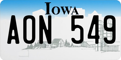 IA license plate AON549