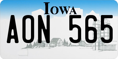 IA license plate AON565