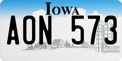 IA license plate AON573