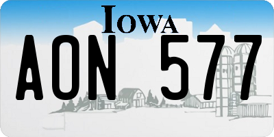 IA license plate AON577