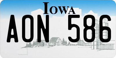 IA license plate AON586