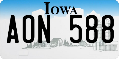 IA license plate AON588