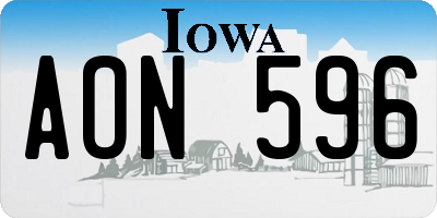 IA license plate AON596