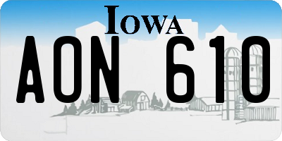 IA license plate AON610