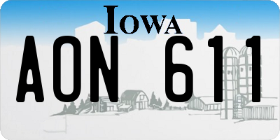 IA license plate AON611