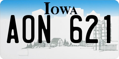 IA license plate AON621