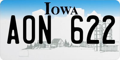 IA license plate AON622