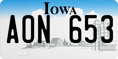 IA license plate AON653