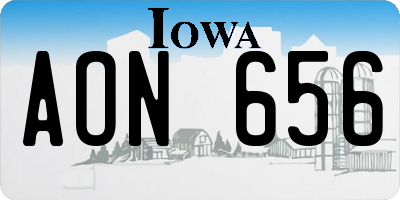 IA license plate AON656