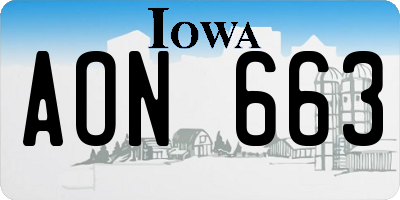 IA license plate AON663