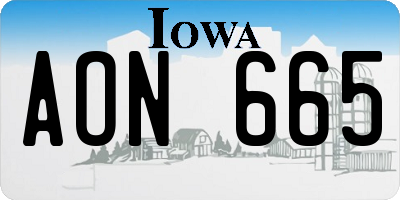 IA license plate AON665