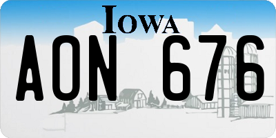 IA license plate AON676