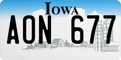 IA license plate AON677