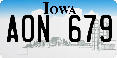IA license plate AON679