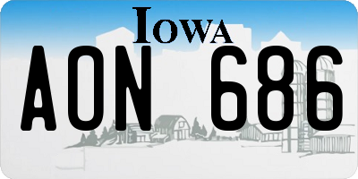 IA license plate AON686