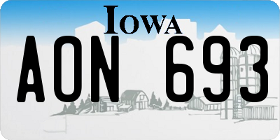 IA license plate AON693
