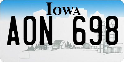 IA license plate AON698