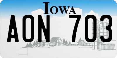 IA license plate AON703