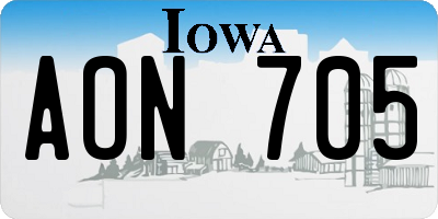 IA license plate AON705
