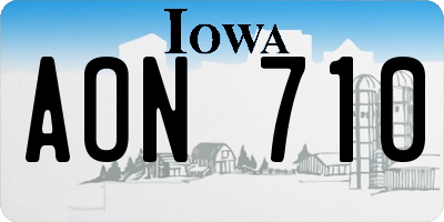 IA license plate AON710