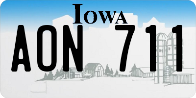 IA license plate AON711