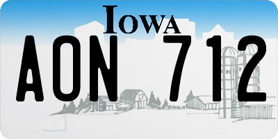 IA license plate AON712