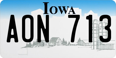 IA license plate AON713