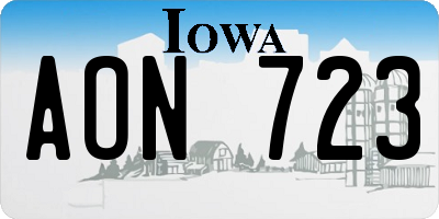 IA license plate AON723