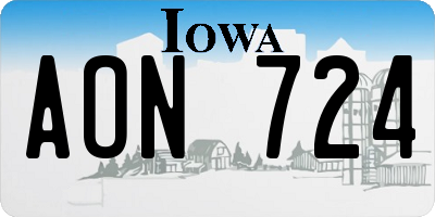IA license plate AON724