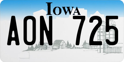 IA license plate AON725