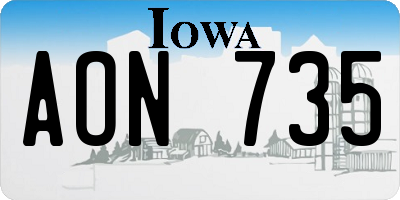 IA license plate AON735