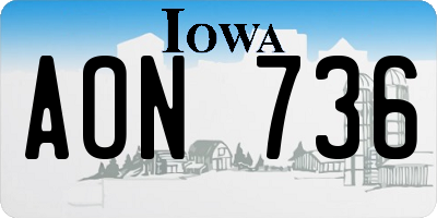 IA license plate AON736
