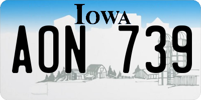 IA license plate AON739