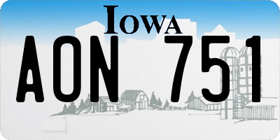 IA license plate AON751