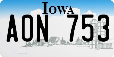 IA license plate AON753