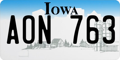 IA license plate AON763
